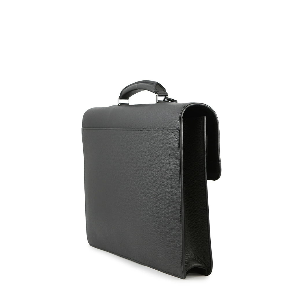 Louis Vuitton Document Taiga Briefcase Black Associate Bag Cartable Business
